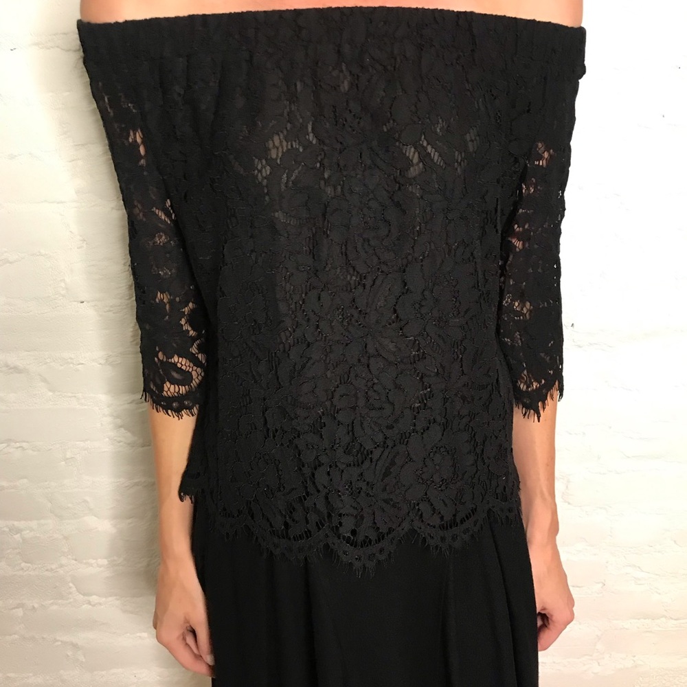 Whistles off the shoulder black lace top. Size 6